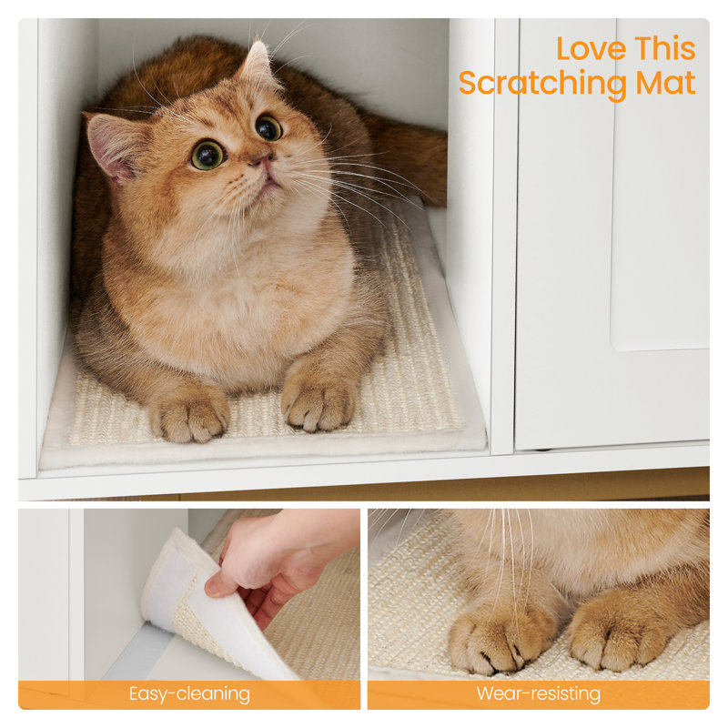 Cat Litter Box Enclosure Hidden Litter Box Furniture Wooden Pet House Side End Table Storage Cabinet Bench For Living Room Bedroom 31.5 X 19.7 X